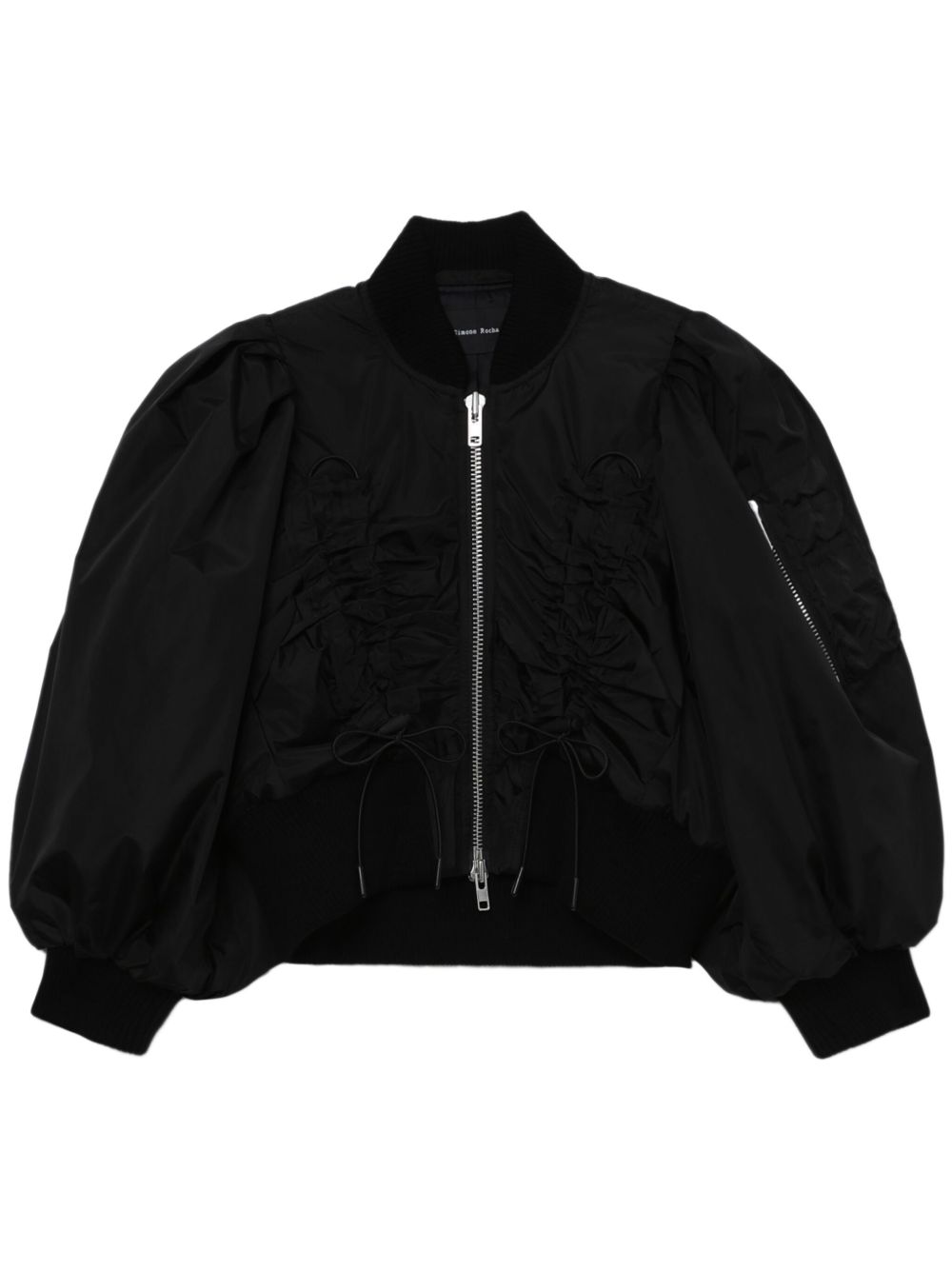 Simone Rocha 短款飞行员夹克 - 黑色