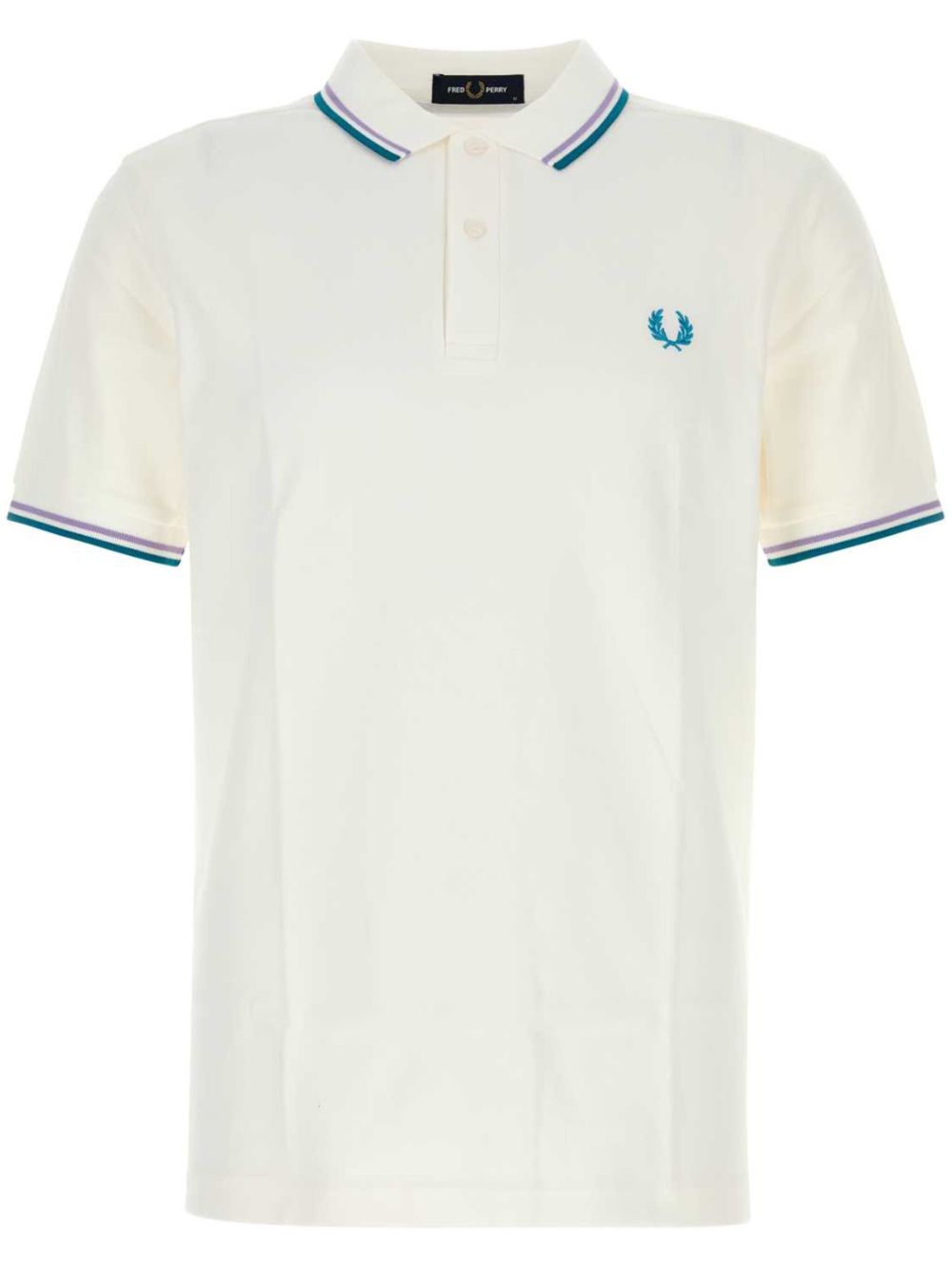 Fred Perry White 珠地布polo衫 - 白色