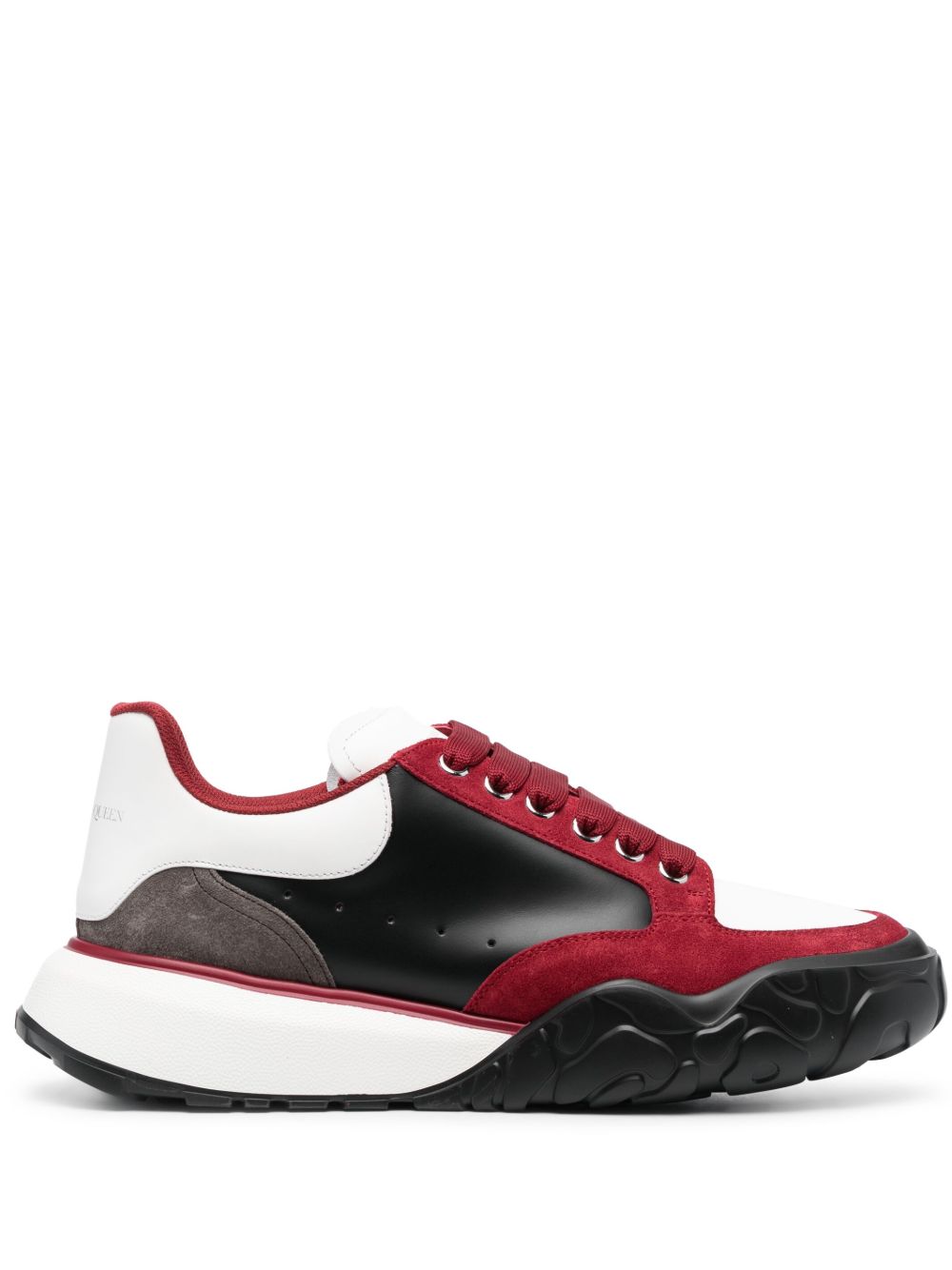 Alexander McQueen 拼色低帮皮质运动鞋 - 黑色