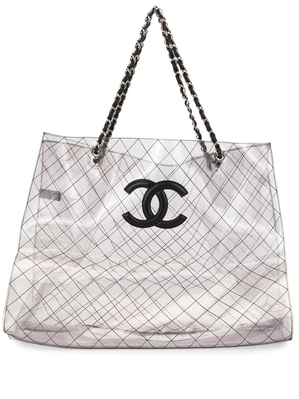 CHANEL Pre-Owned CC Jumbo 双搭链手提包 - 黑色