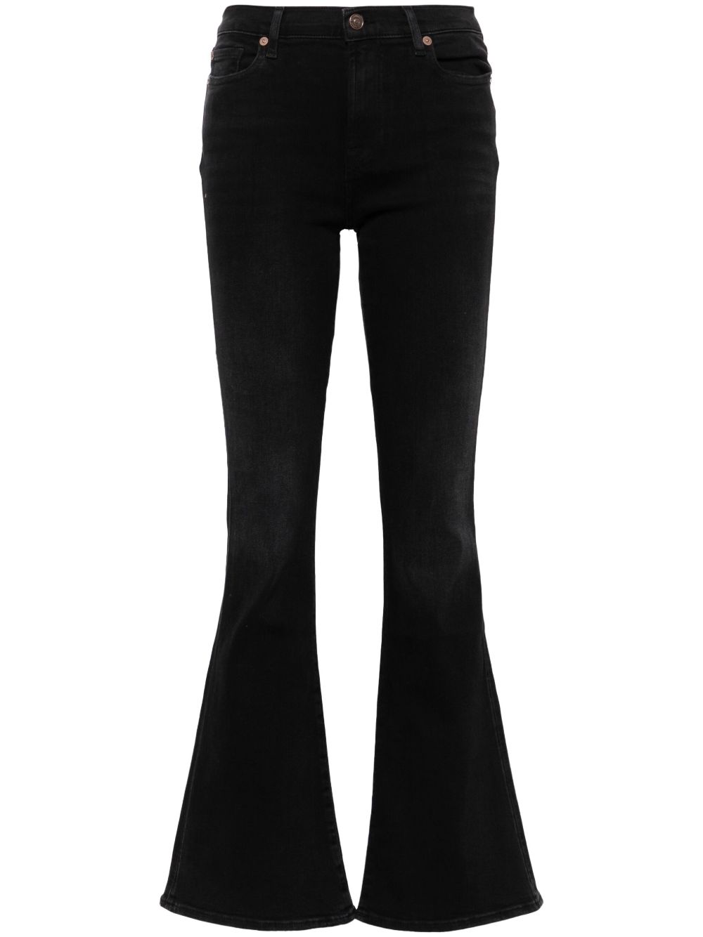 7 For All Mankind Ali 高腰喇叭牛仔裤 - 黑色