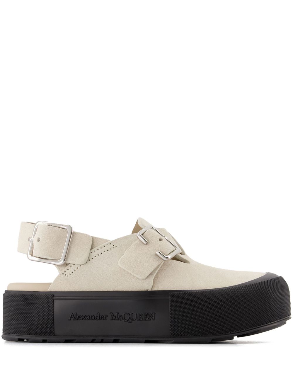 Alexander McQueen 侧扣环开合细节凉鞋 - 中性色