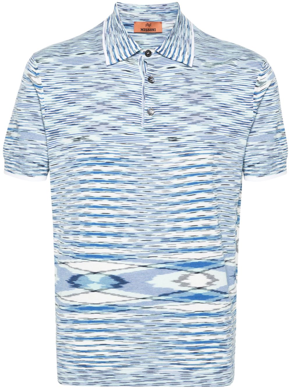 Missoni 抽象图案棉polo衫 - 蓝色