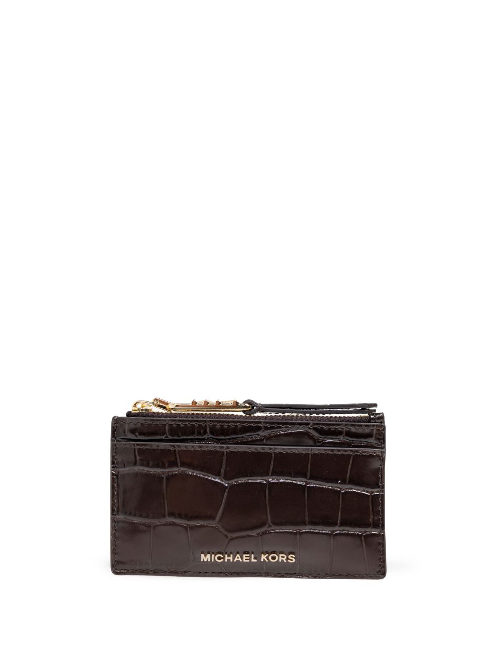 Michael Michael Kors 仿鳄鱼纹压纹卡夹 - 褐色