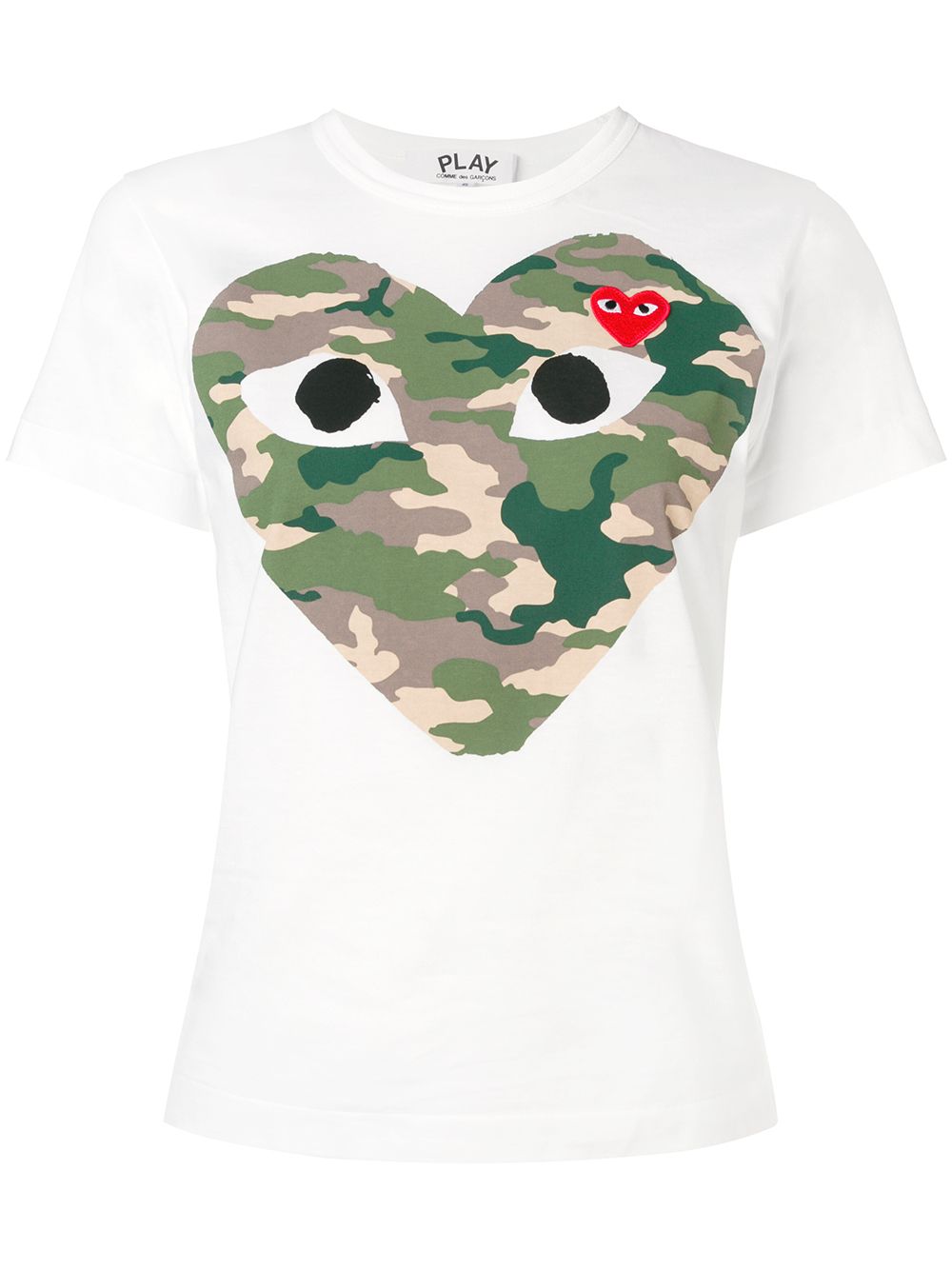 Comme Des Garçons Play 爱心印花全棉T恤 - 白色