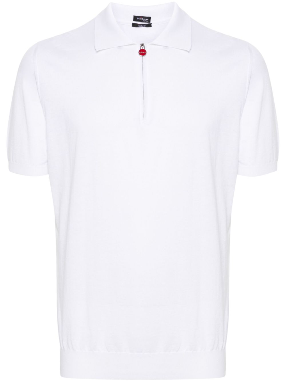 Kiton 细罗纹棉polo衫 - 白色
