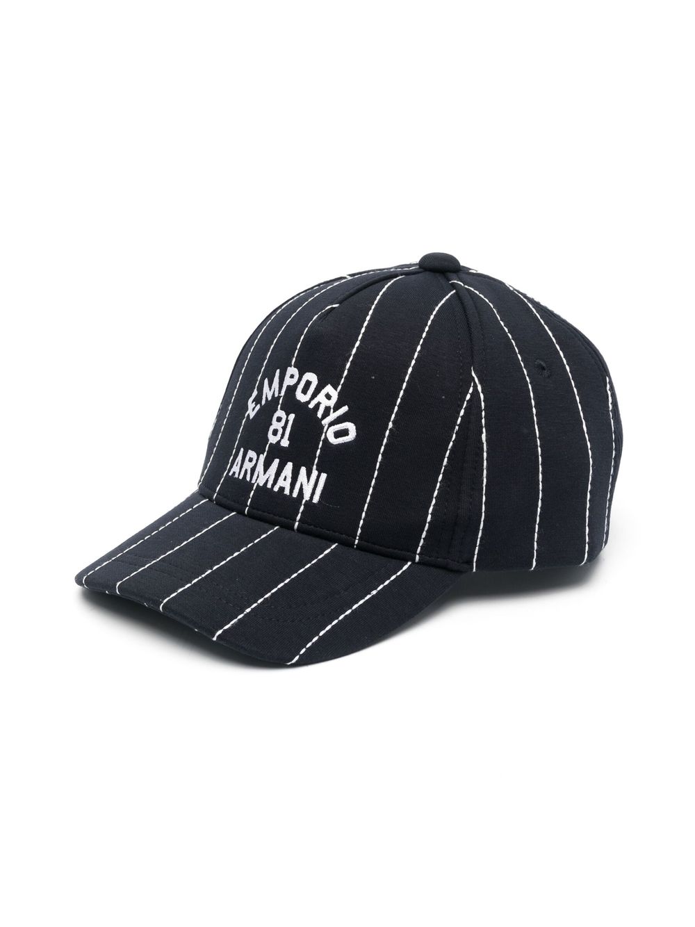 Emporio Armani Kids logo细节棉棒球帽 - 蓝色