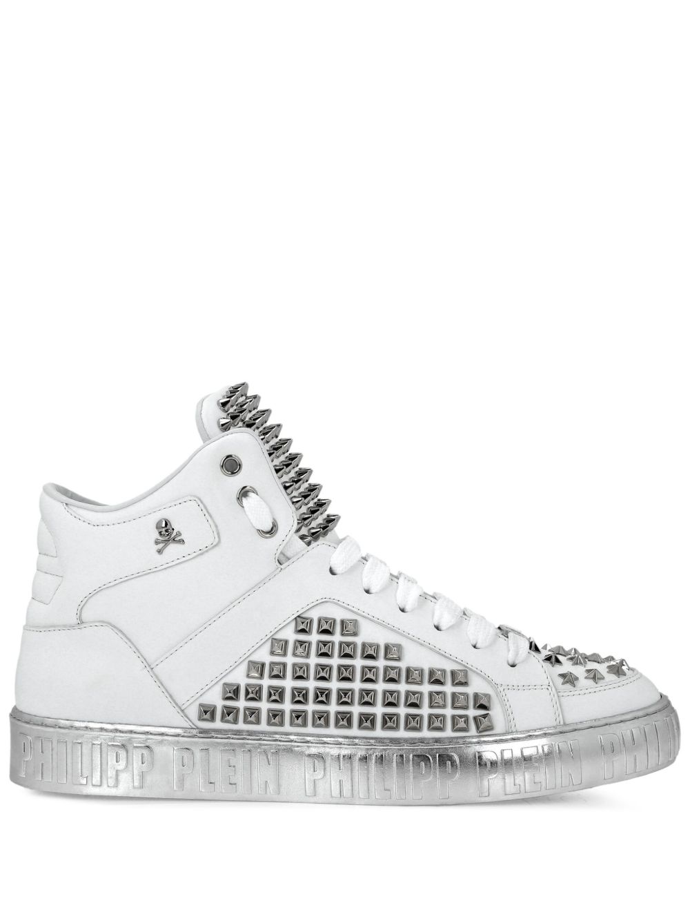 Philipp Plein 中帮皮质运动鞋 - 白色