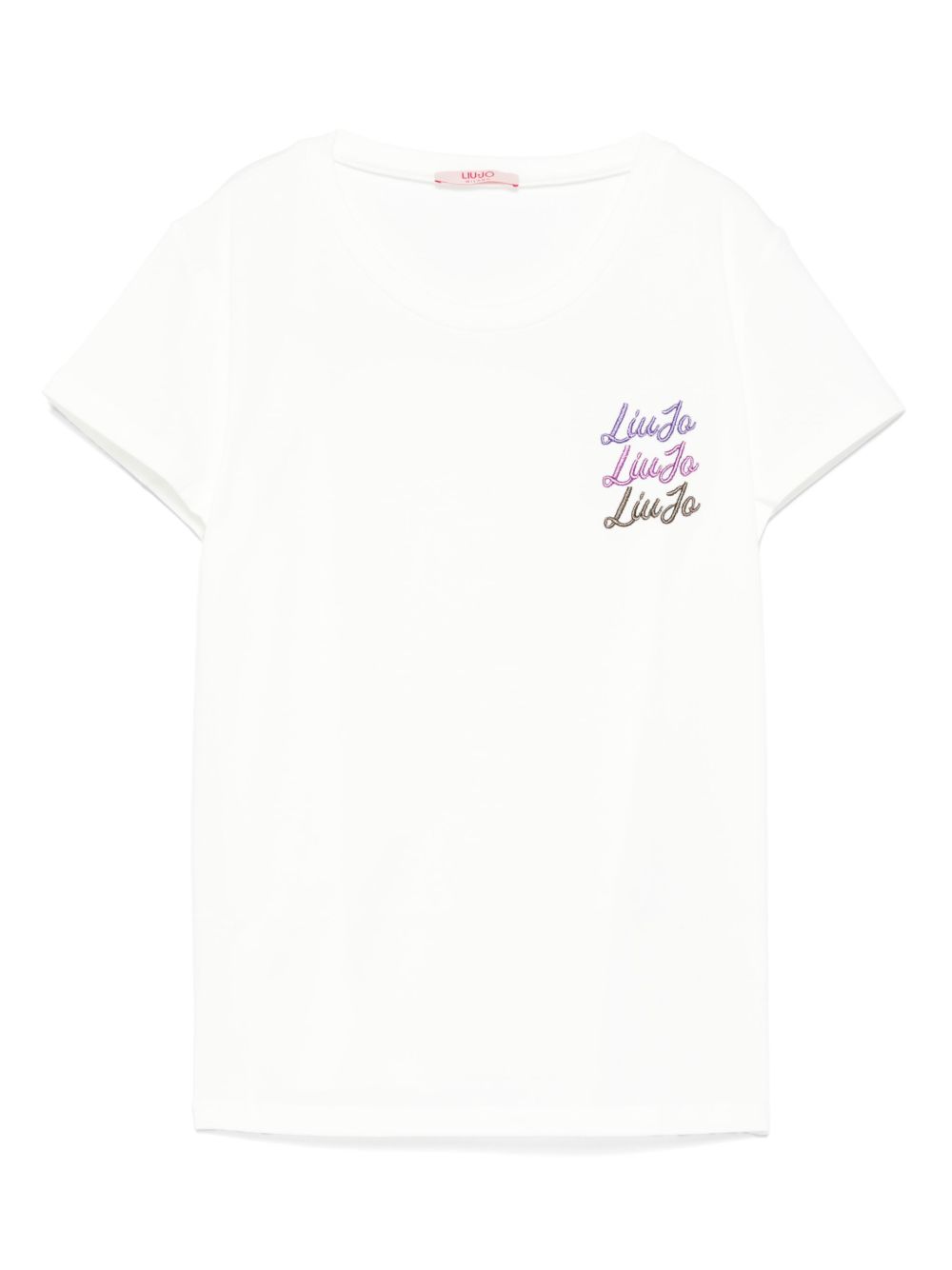 Liu Jo Kids logo刺绣T恤 - 白色
