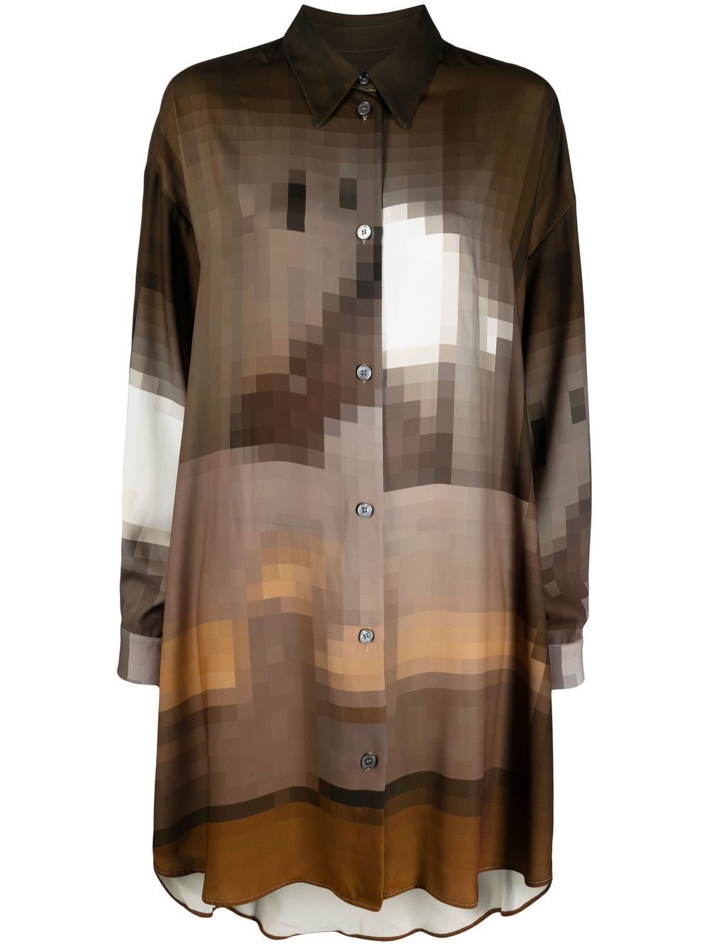 MM6 Maison Margiela 马丁·马吉拉时装屋 图案印花衬衫裙 - 绿色