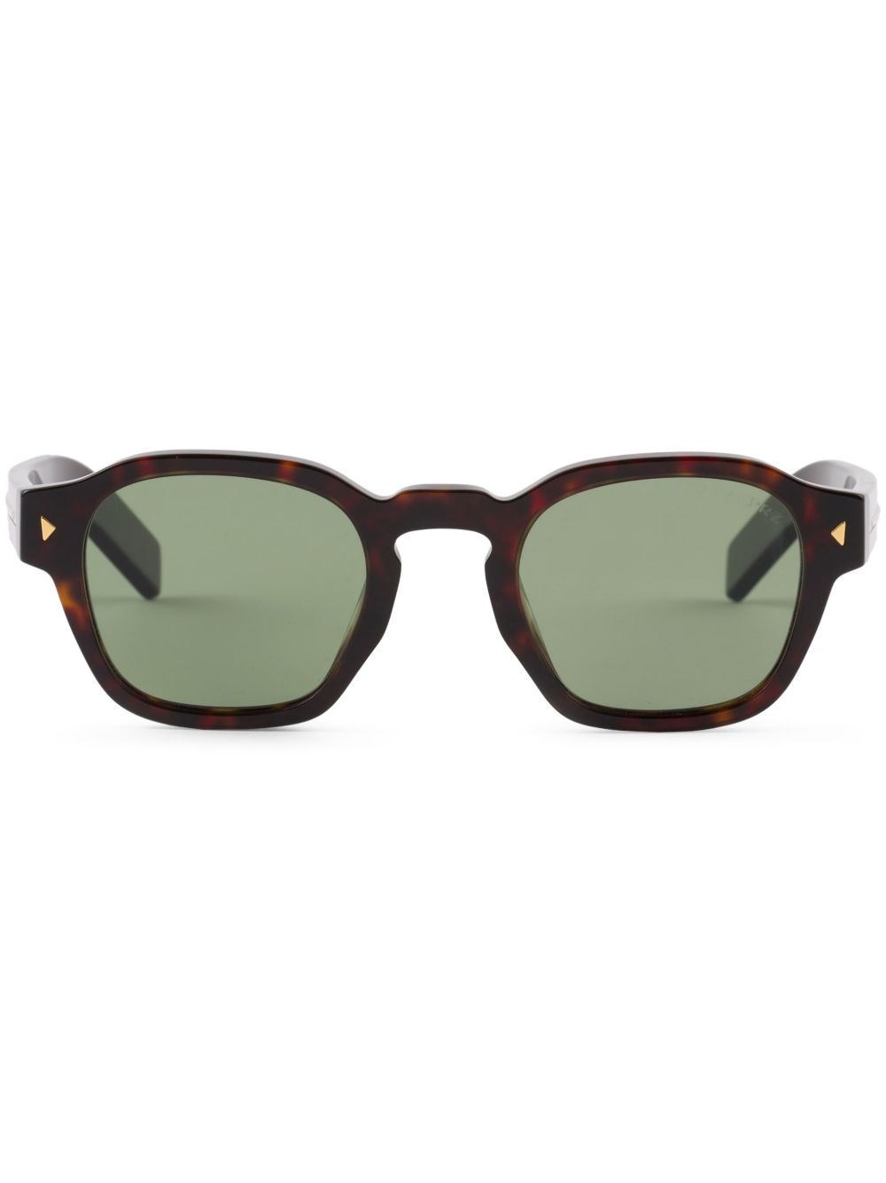 Prada Eyewear logo标牌方框太阳眼镜 - 褐色