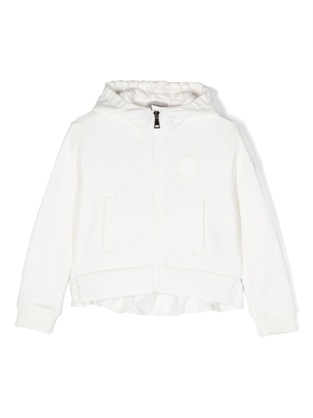 Moncler Enfant 标贴棉连帽夹克 - 中性色