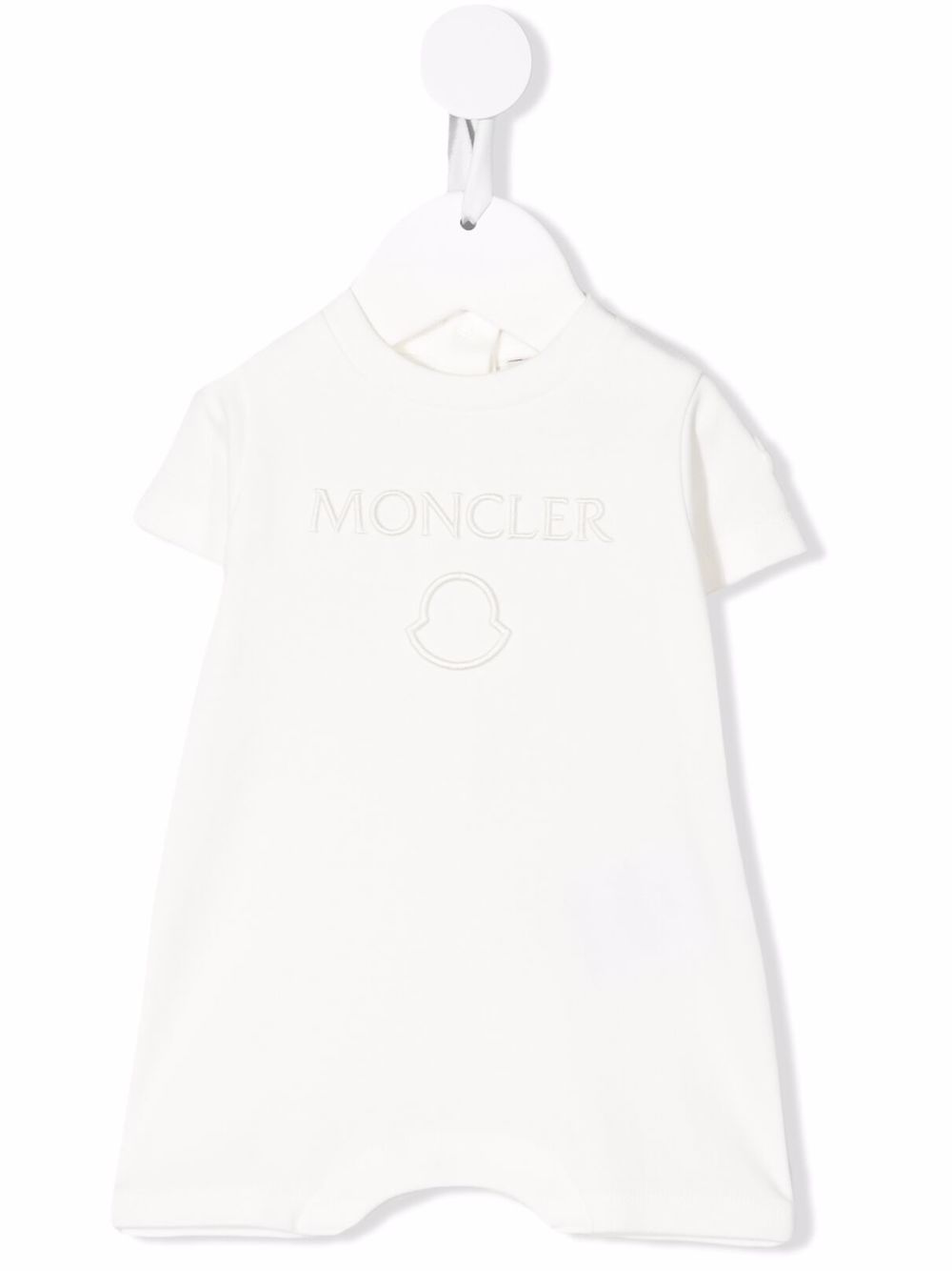 Moncler Enfant 盟可睐 Enfant logo刺绣短袖连体短裤 - 白色