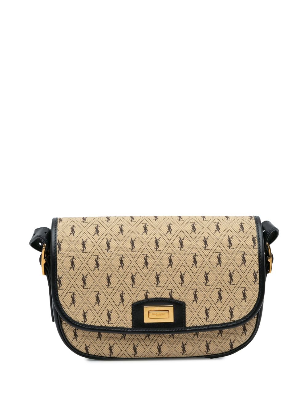 Saint Laurent Pre-Owned Monogram All Over 中号帆布斜挎包（2019年典藏款） - 褐色