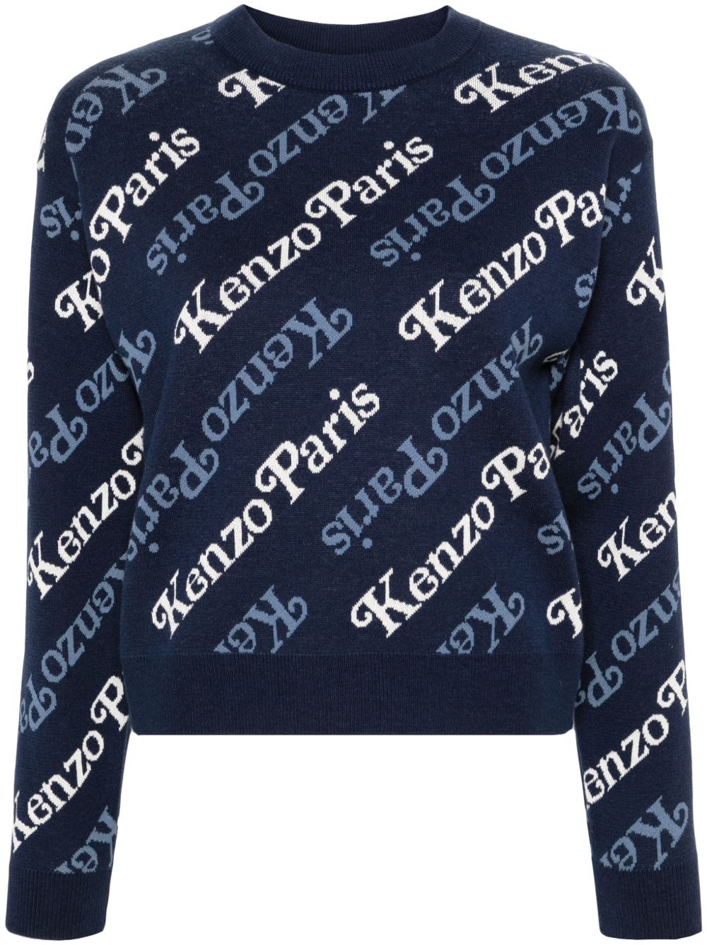 Kenzo Verdy logo嵌花毛衣 - 蓝色