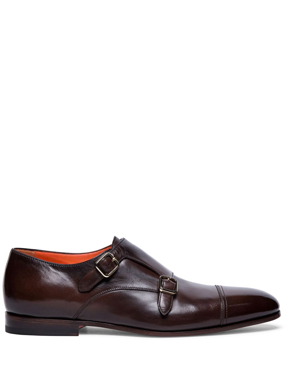 Santoni 双扣环孟克鞋 - 褐色