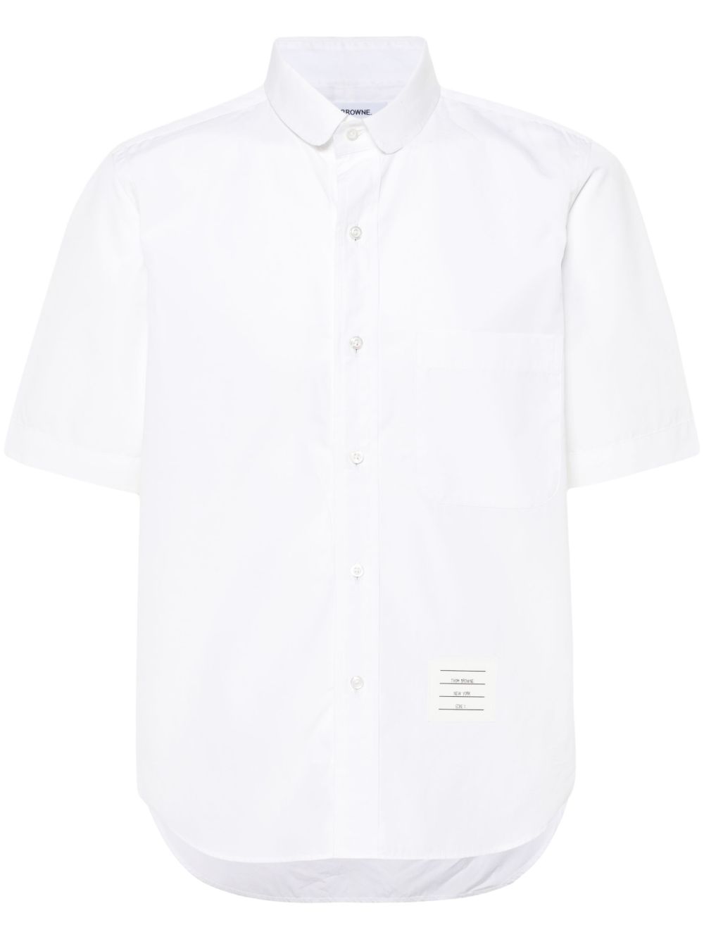 Thom Browne 短袖府绸衬衫 - 白色