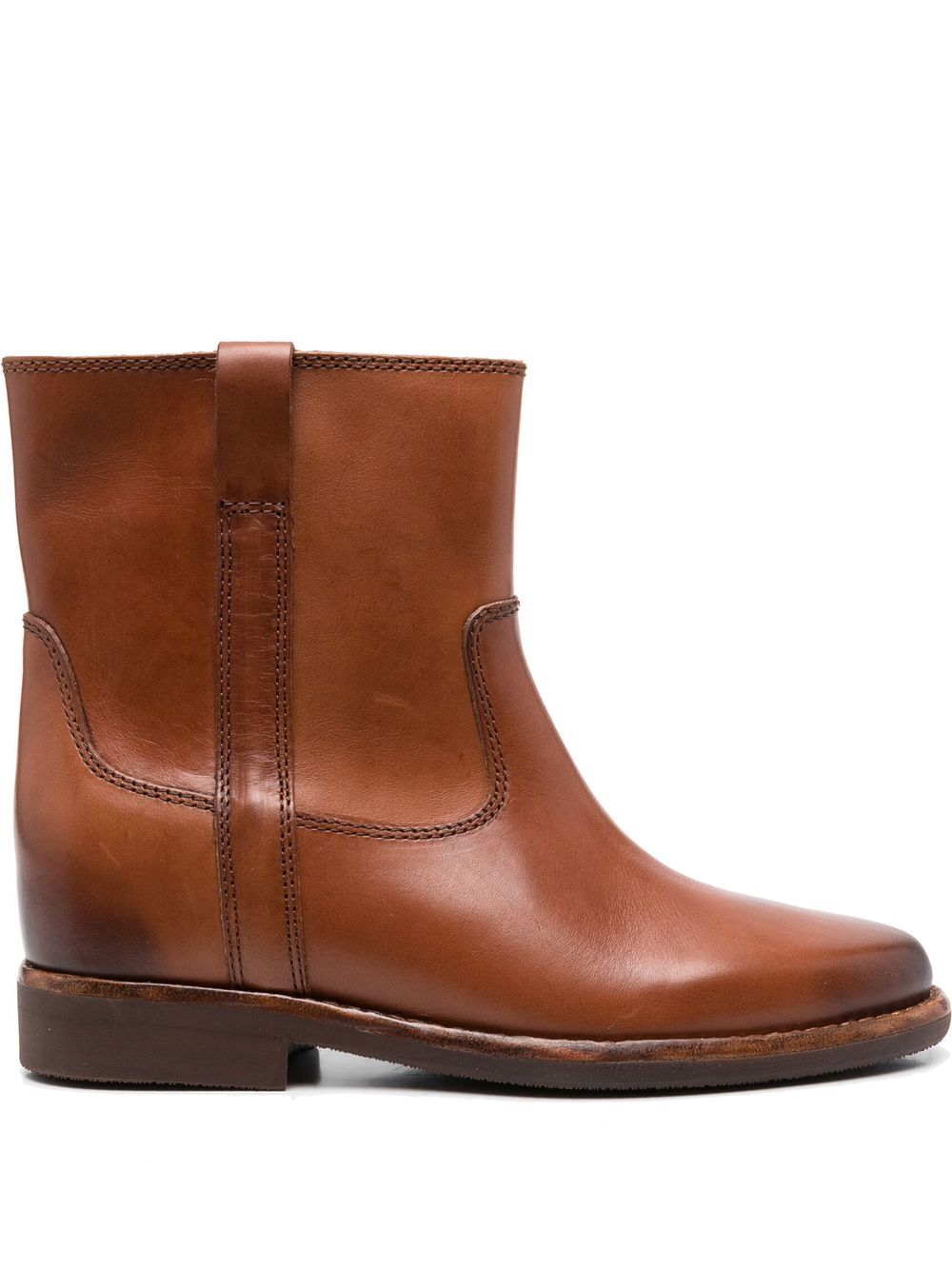 ISABEL MARANT Susee 皮质短靴 - 褐色
