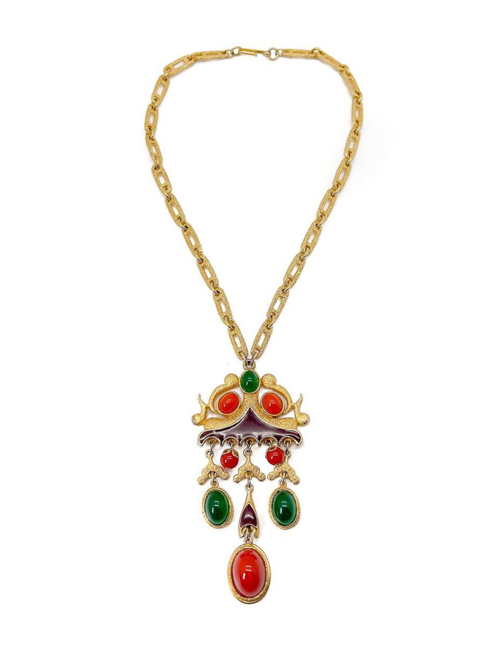 Jennifer Gibson Jewellery Vintage Tancer &amp; II Asian Inspired Necklace 1970s - 金色