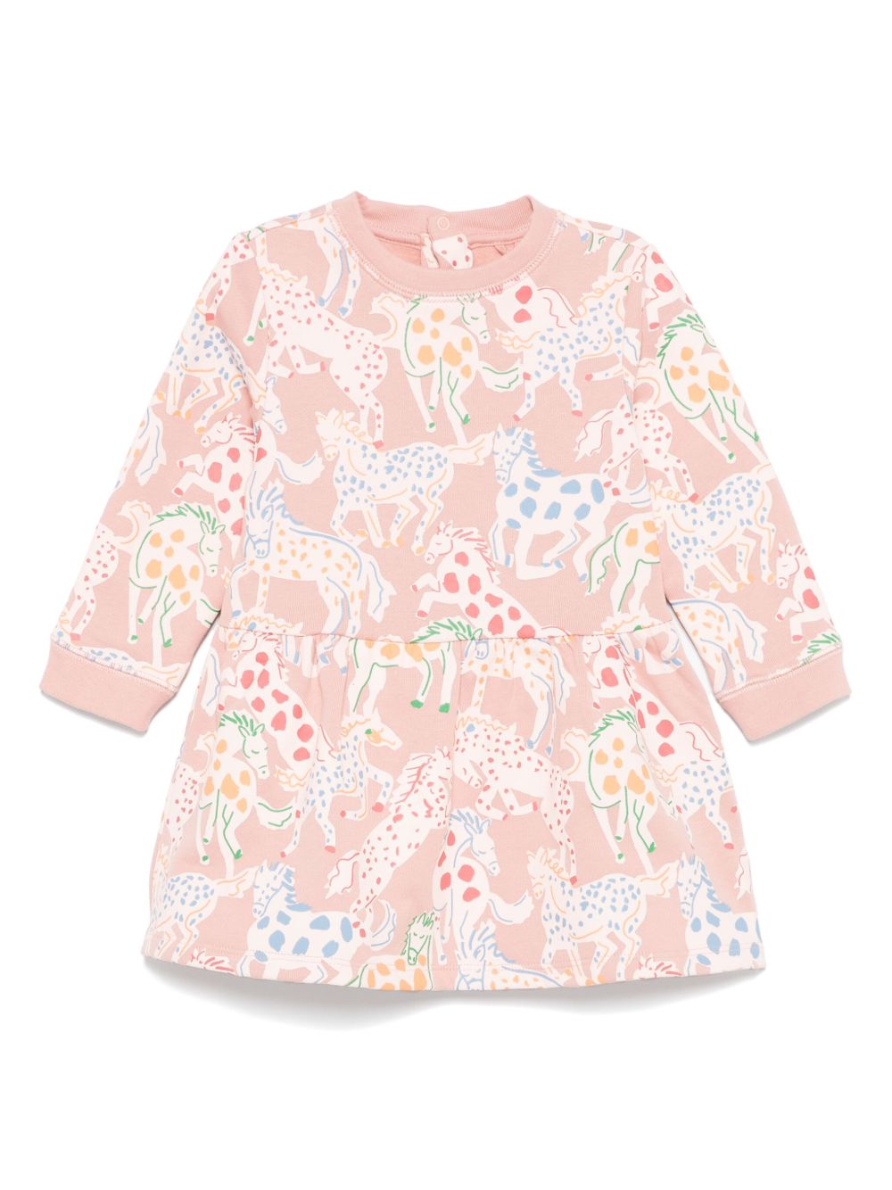 Stella McCartney Kids 骏马印花连衣裙 - 粉色