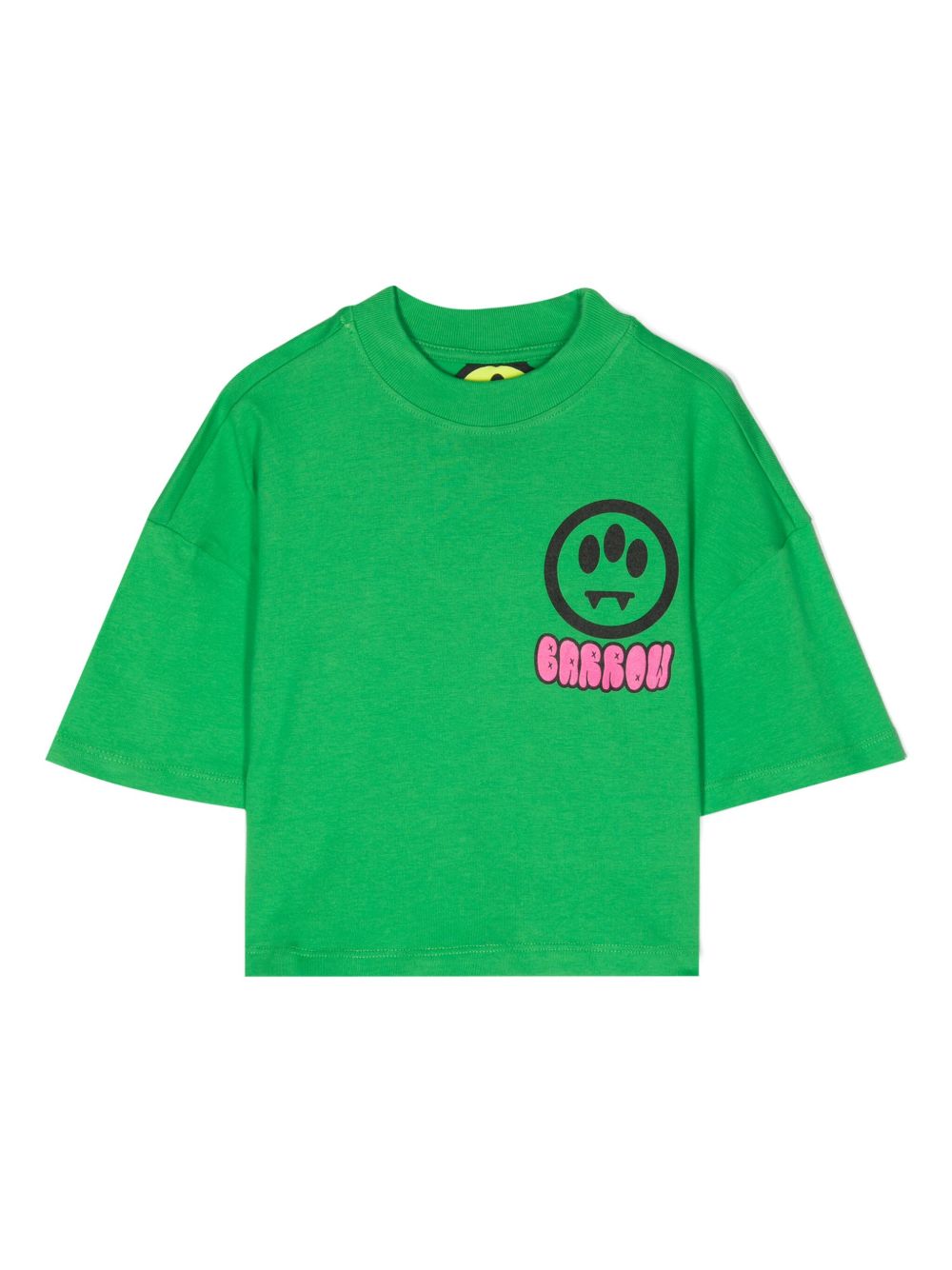Barrow kids logo印花棉短款上衣 - 绿色