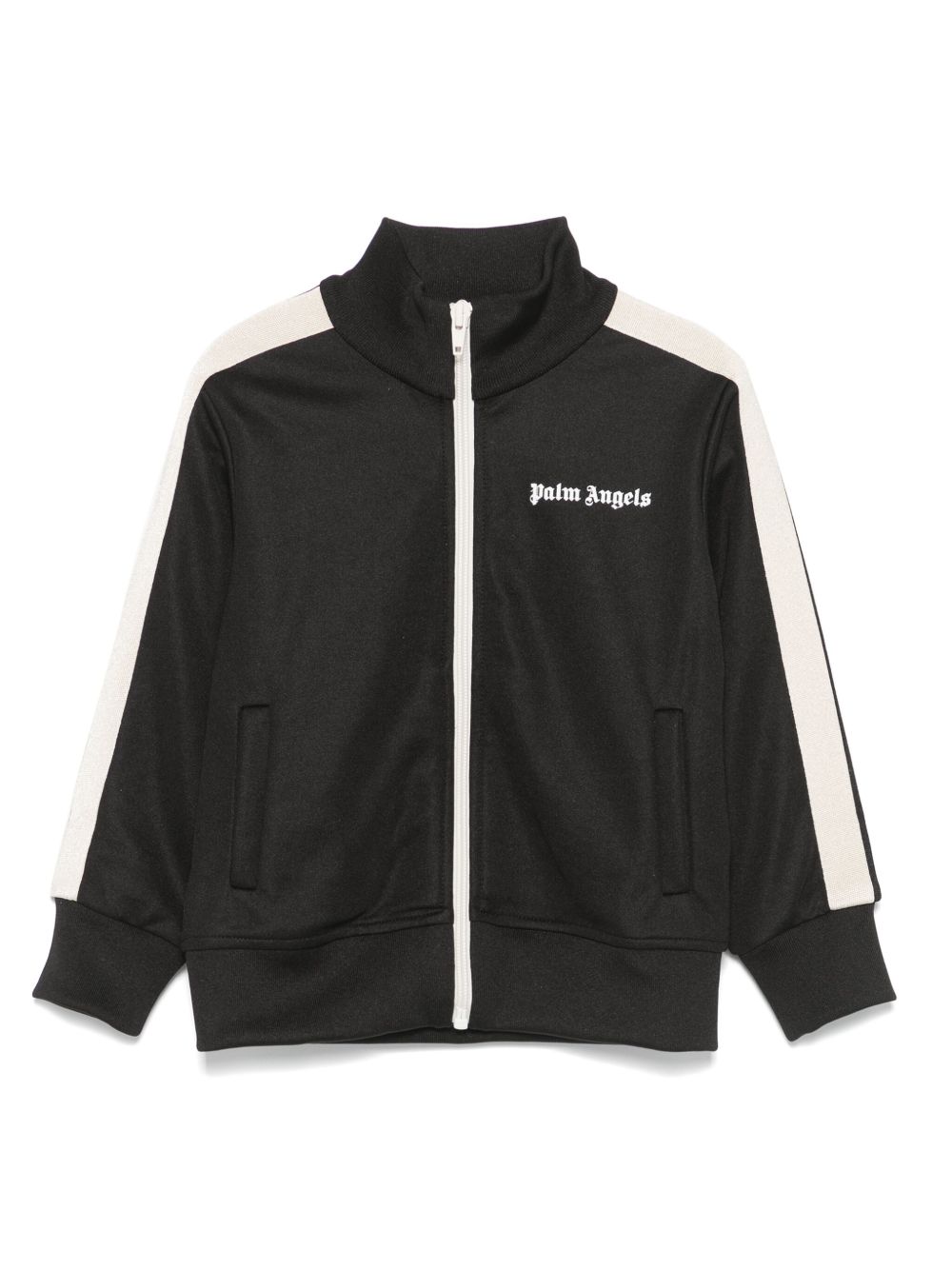 Palm Angels Kids 条纹细节运动夹克 - 黑色