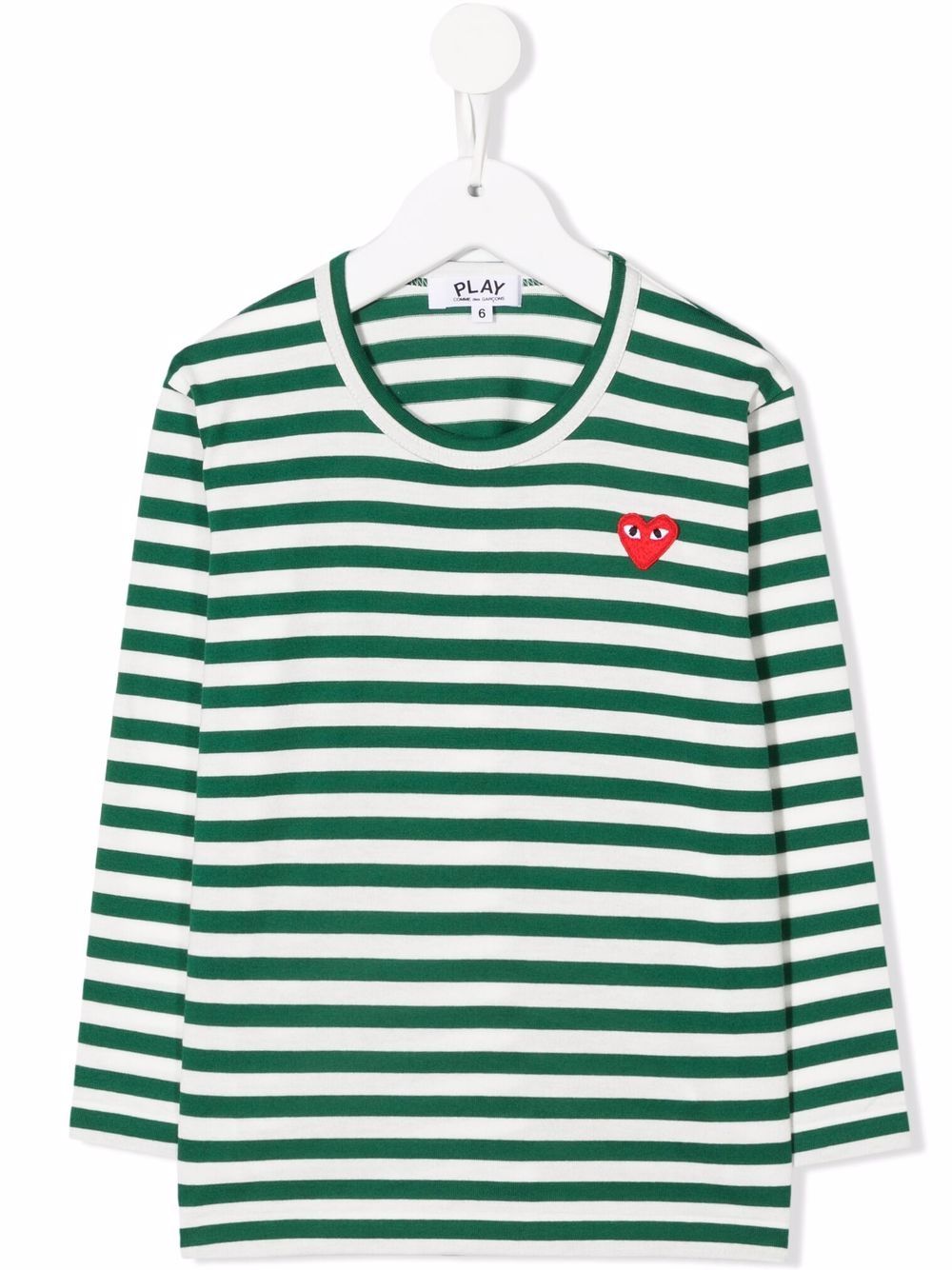 Comme Des Garçons Play Kids 爱心贴花棉T恤 - 白色