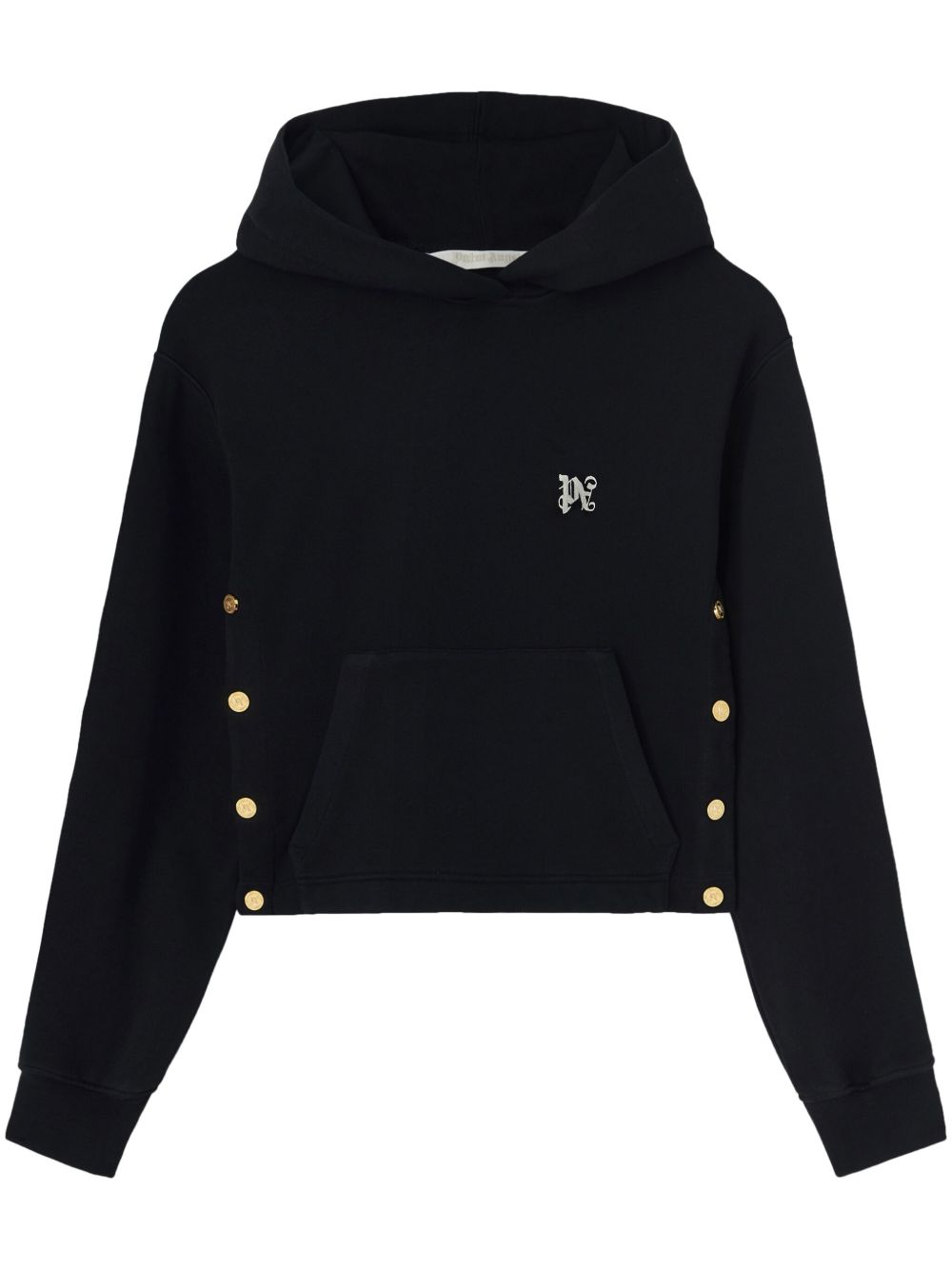 Palm Angels 经典logo刺绣棉连帽衫 - 黑色