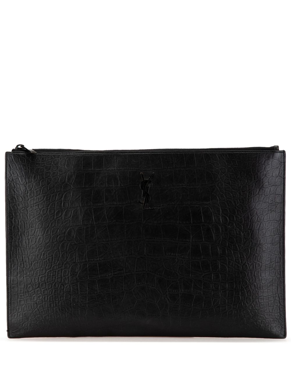 Saint Laurent Pre-Owned 2000-2018 Embossed Leather clutch bag - 黑色