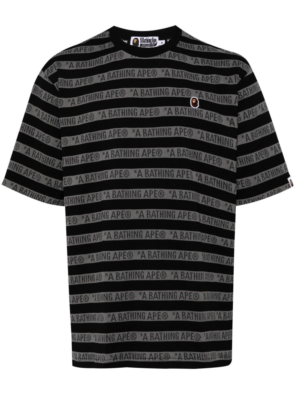 A BATHING APE® 大面积logo印花棉T恤 - 黑色