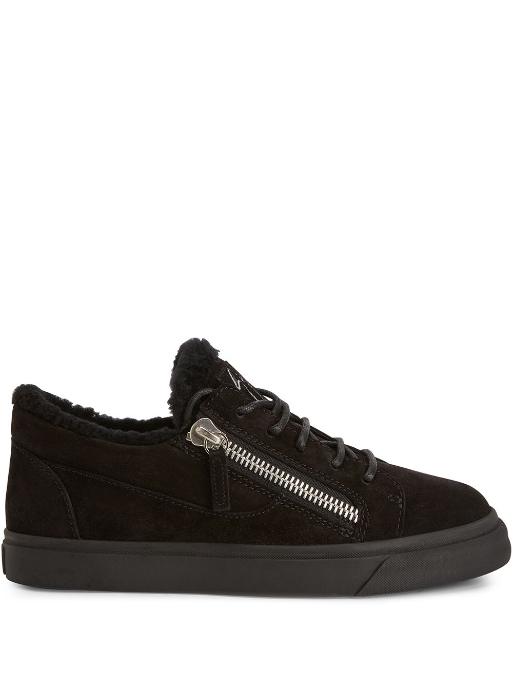 Giuseppe Zanotti Nicki 低帮绒面皮运动鞋 - 黑色