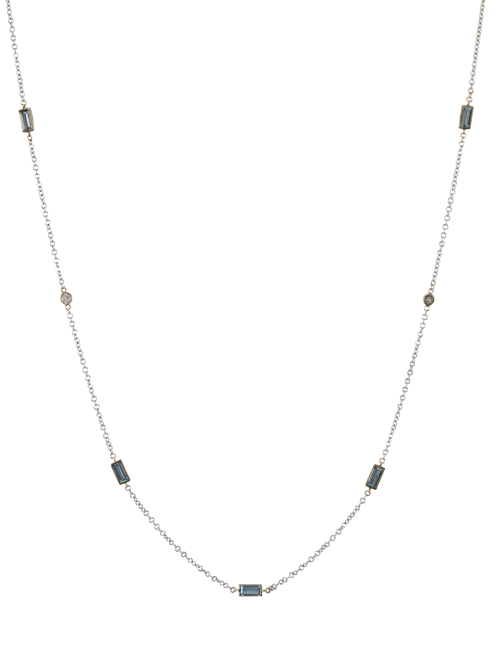 Lo Spazio Jewelry Lo Spazio Aquamarine and Diamond Necklace