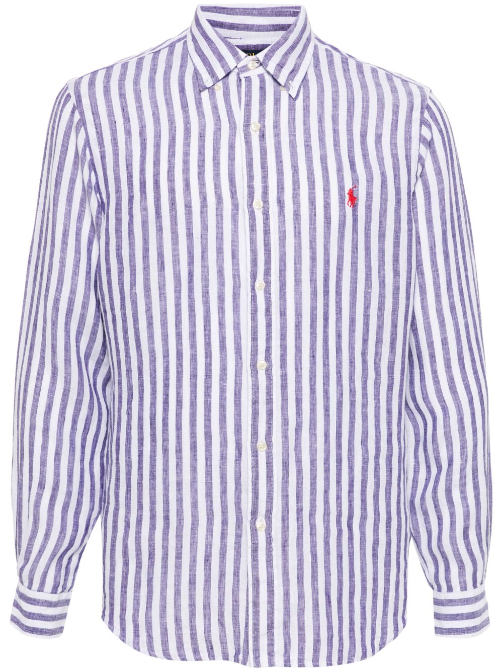 Polo Ralph Lauren 条纹亚麻衬衫 - 蓝色