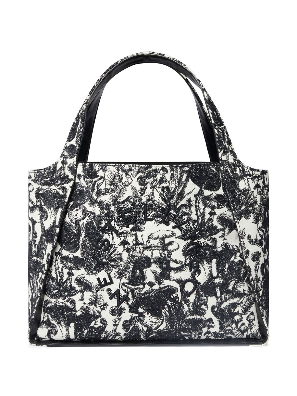 Stella McCartney Logo Fungi Forest 印花手提包 - 黑色