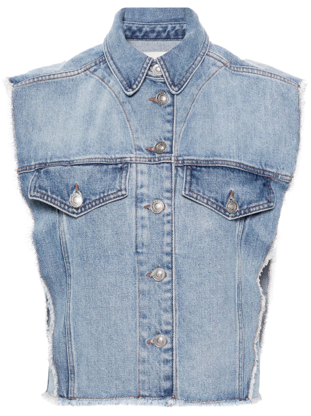 ISABEL MARANT Tyra 磨损边牛仔背心 - 蓝色