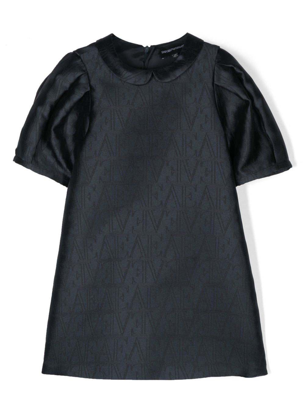 Emporio Armani Kids logo提花连衣裙 - 蓝色