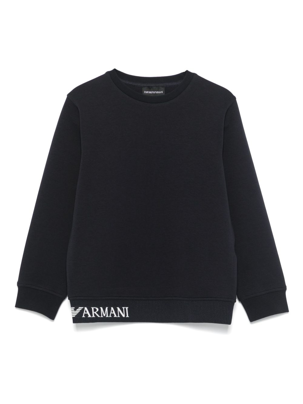 Emporio Armani Kids logo边饰卫衣 - 蓝色