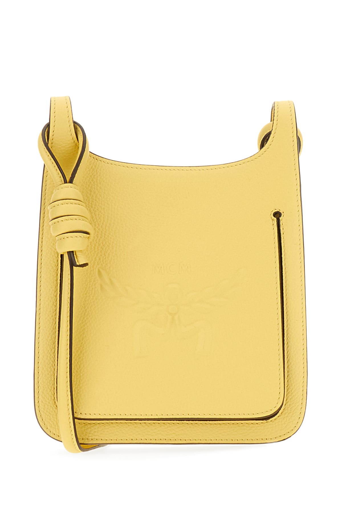 MCM Yellow Leather Mini Hummel Crossbody Bag