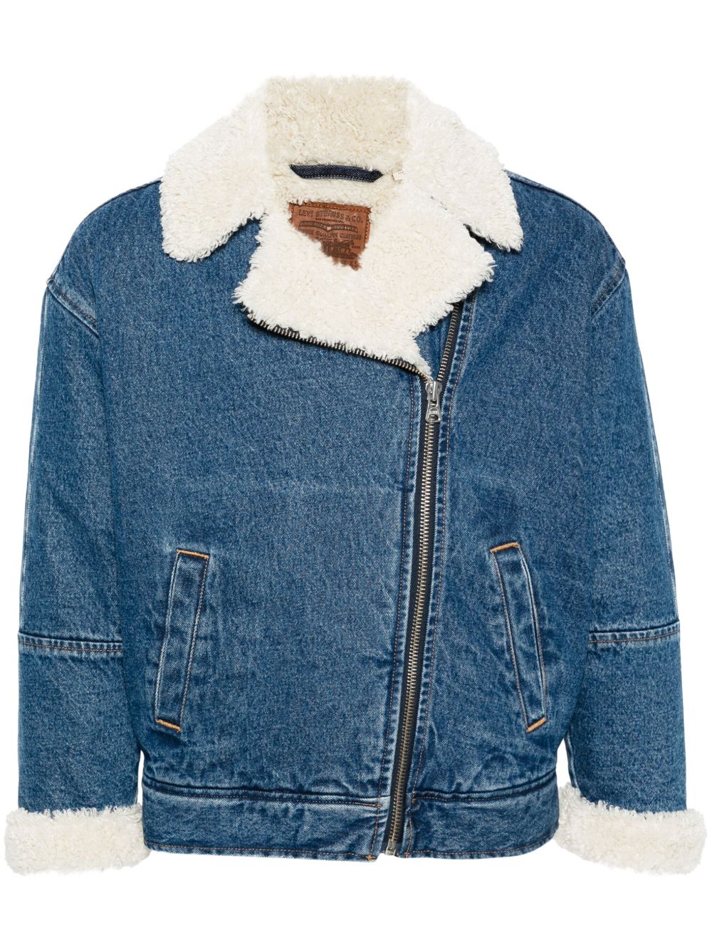 Levi's 人造皮毛一体边饰夹克 - 蓝色