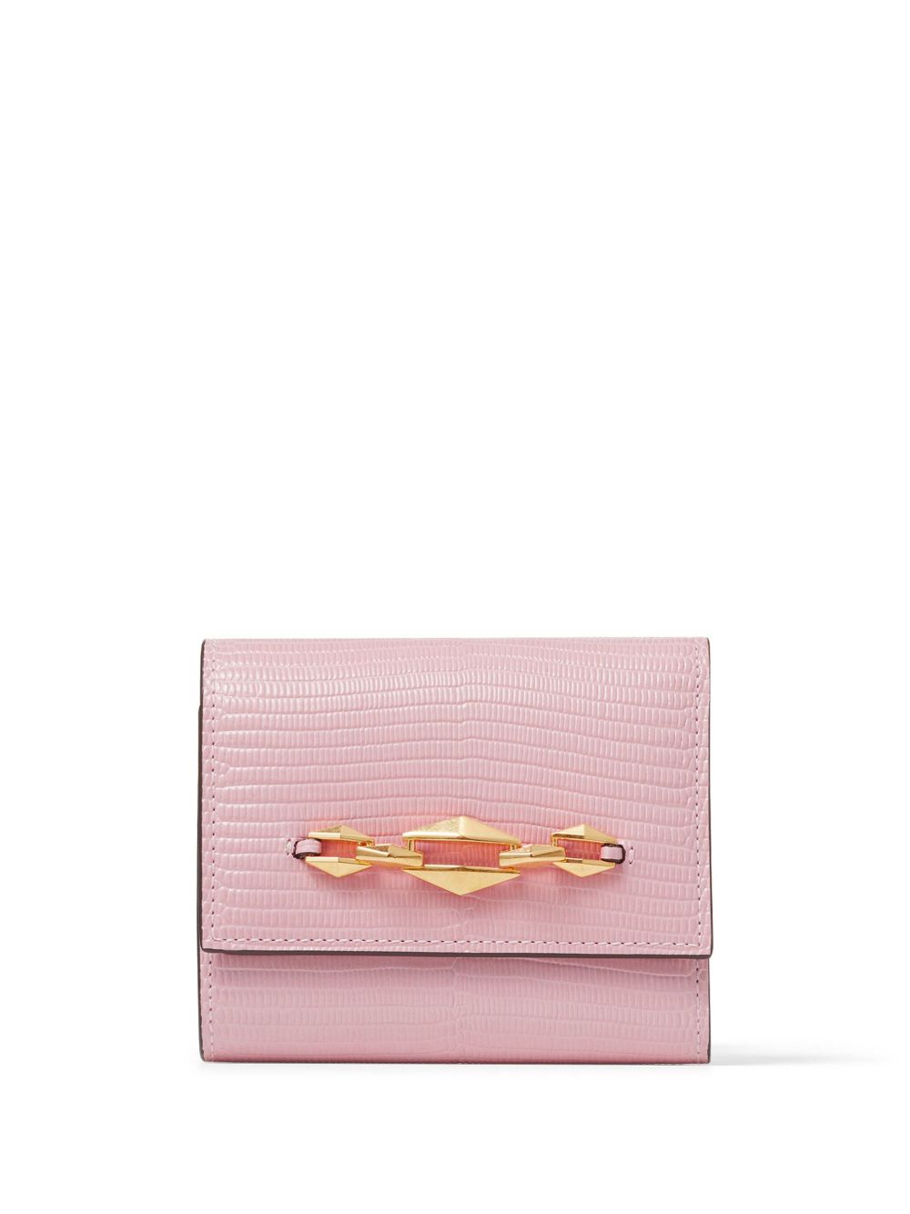 Jimmy Choo Marinda 搭链细节皮质钱包 - 粉色