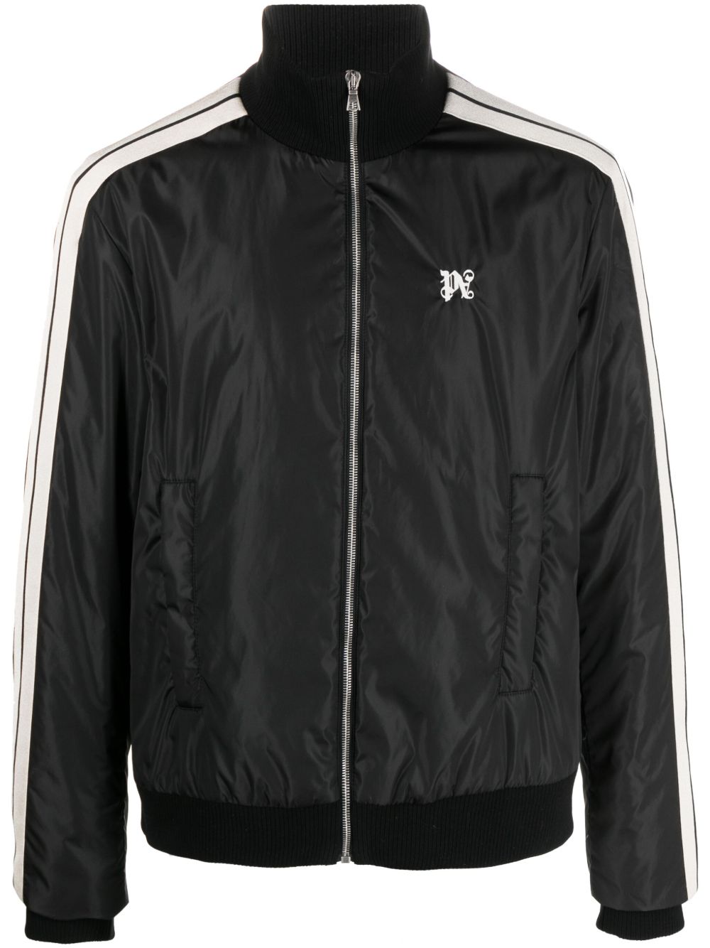 Palm Angels 经典logo刺绣衬垫飞行员夹克 - 黑色