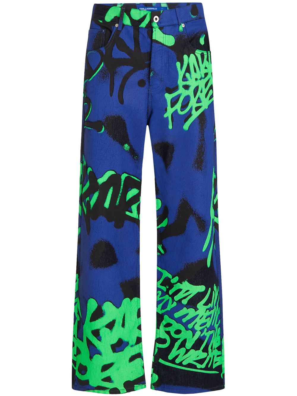 Karl Lagerfeld Jeans x Crapule2000 中腰阔腿牛仔裤 - 蓝色