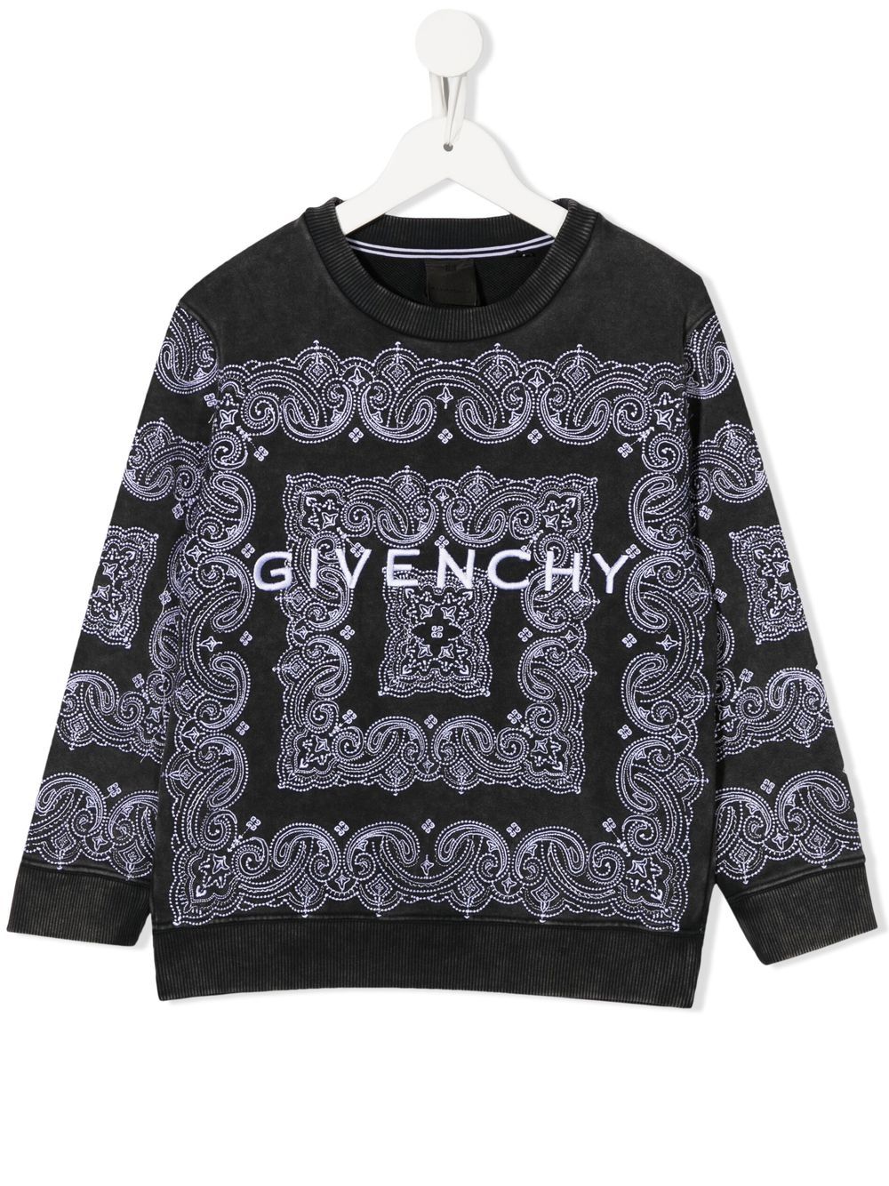 Givenchy Kids 纪梵希 头巾印花长袖毛衣 - 黑色