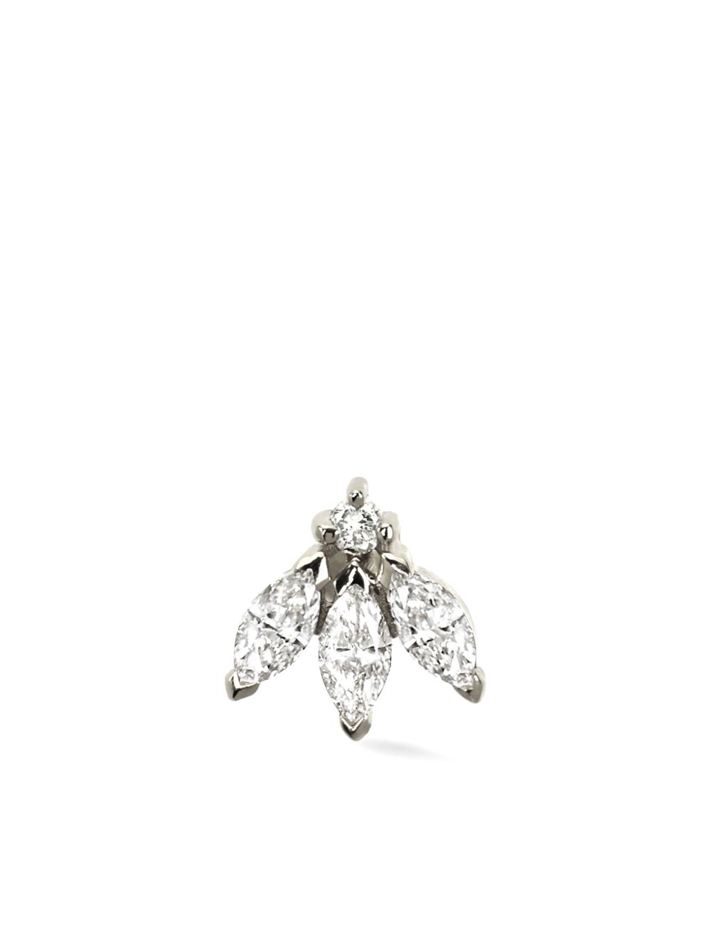 Lark & Berry 14K白金 Veto Blossom 钻石耳钉 - 银色