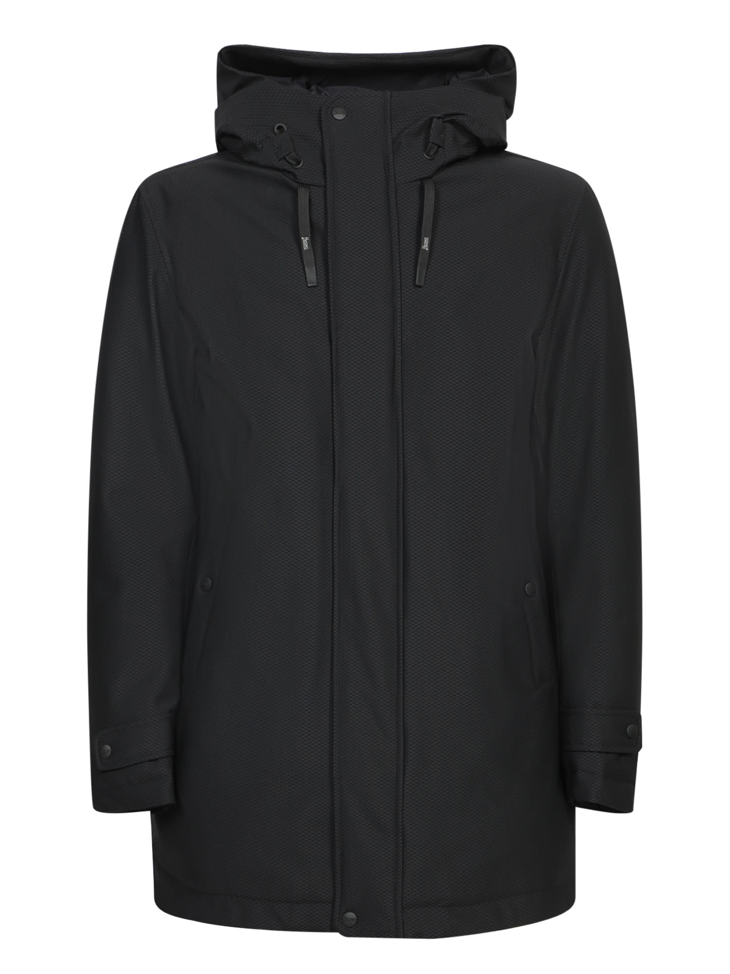 Herno Black Padded Three-quarter Coat