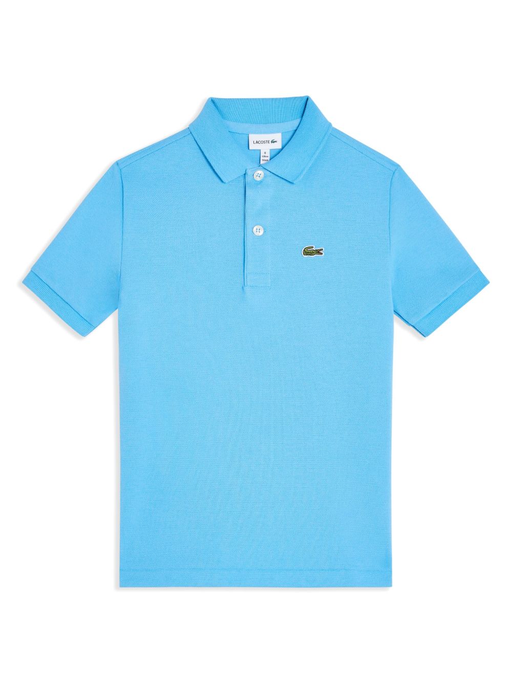 Lacoste Kids 鳄鱼刺绣珠地布polo衫 - 蓝色