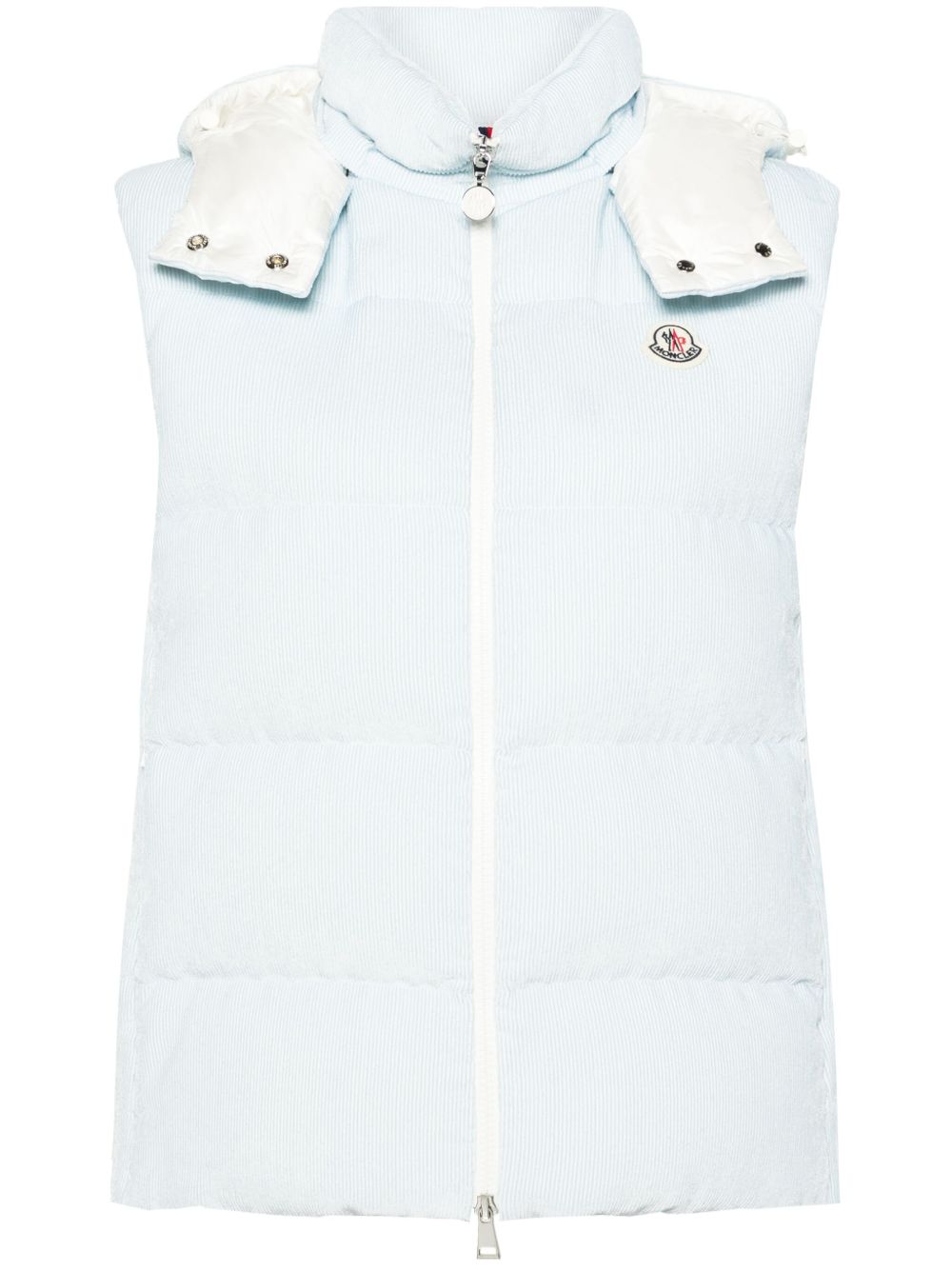 Moncler Agelao 连帽灯芯绒马甲 - 蓝色