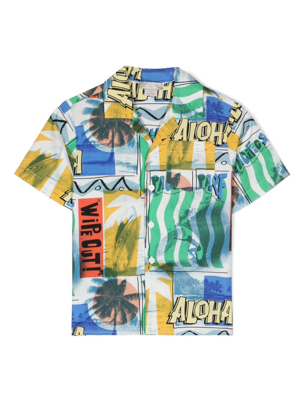 Stella McCartney Kids 葡萄印花棉衬衫 - 绿色