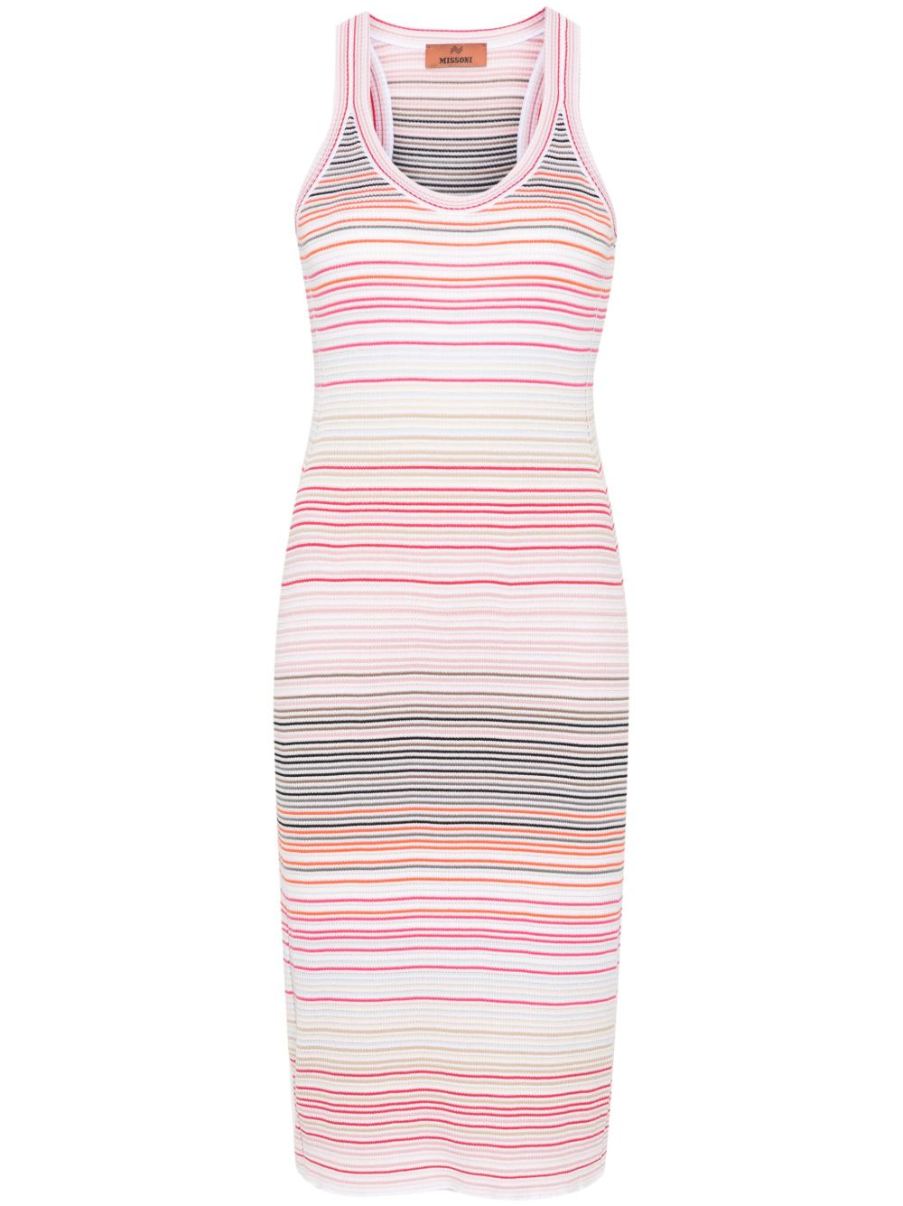 Missoni 条纹图案针织连衣裙 - 粉色