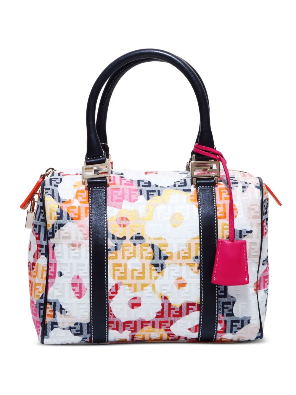 Fendi Pre-Owned Zucchino Boston 迷你手提包 - 白色